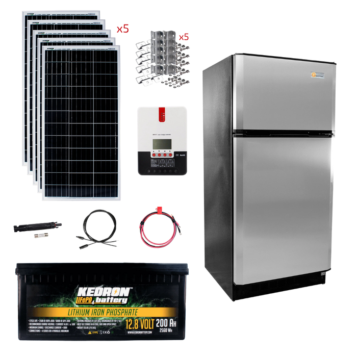 SunStar 16 Cu/Ft Solar DC/AC Refrigerator Stand-Alone Solar Power System