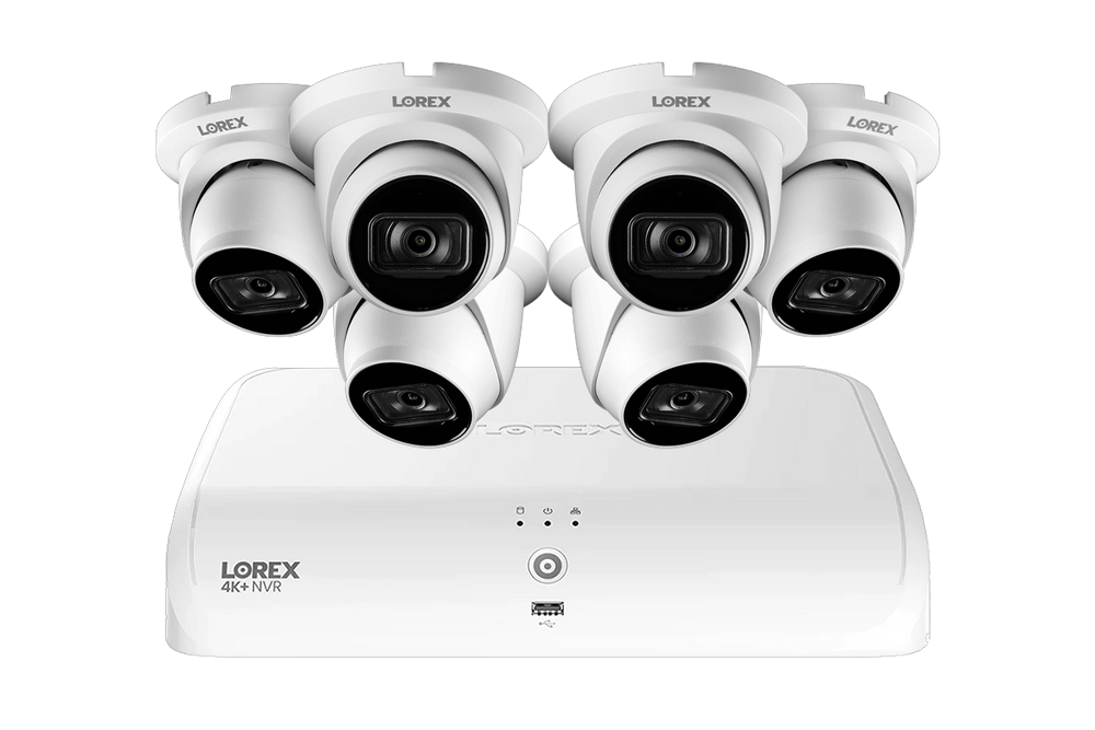 Lorex Fusion 4K+ 2TB NVR with 6 Dome Cameras - 16 Channel, AI motion detection, for Cabin Depot security solutions.