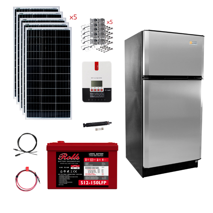 SunStar 16 Cu/Ft Solar DC/AC Refrigerator Stand-Alone Solar Power System