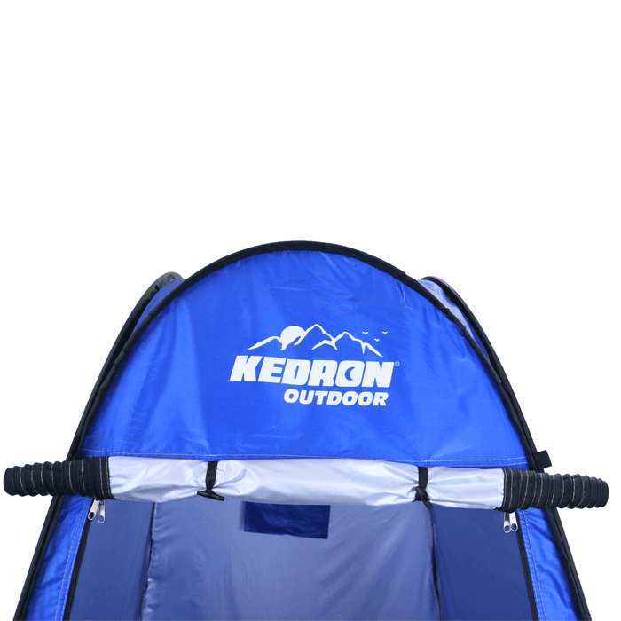 Kedron Pop Up Privacy Shelter Tent in blue, featuring easy setup design with zippered openings for ventilation and versatile outdoor use.