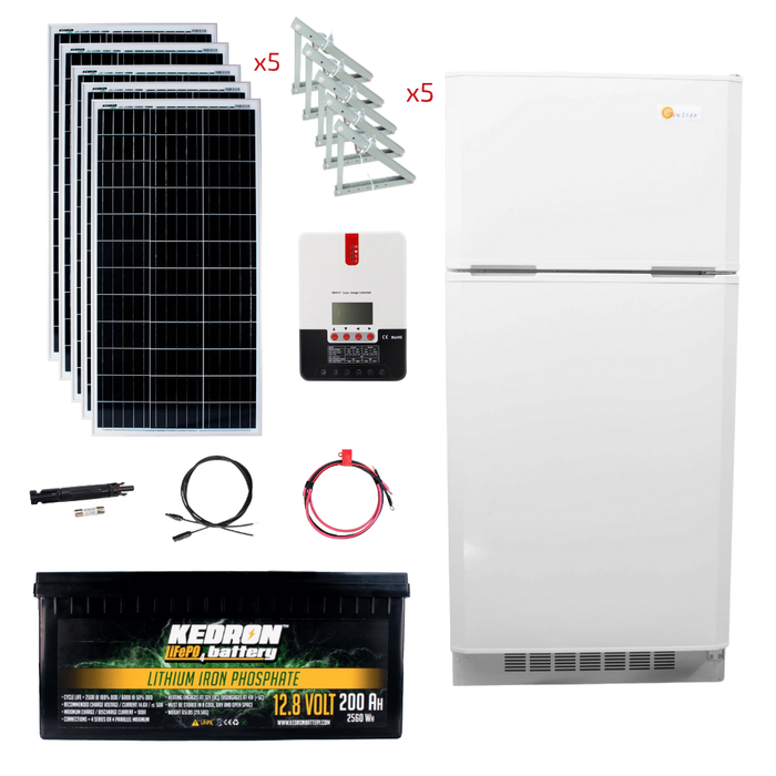 SunStar 16 Cu/Ft Solar DC/AC Refrigerator Stand-Alone Solar Power System