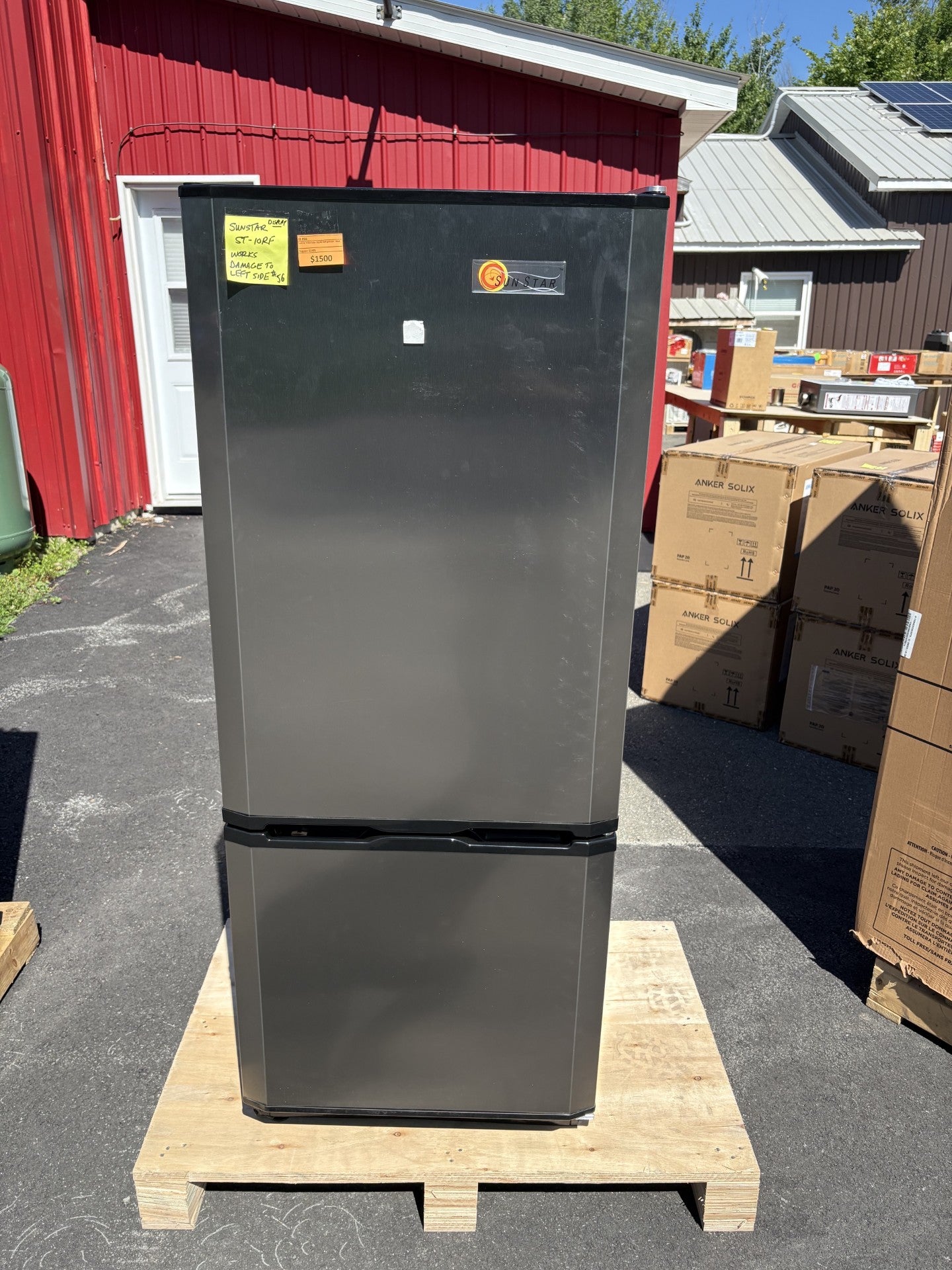 Réfrigérateur solaire DC/AC SunStar 10CU - Noir et acier inoxydable