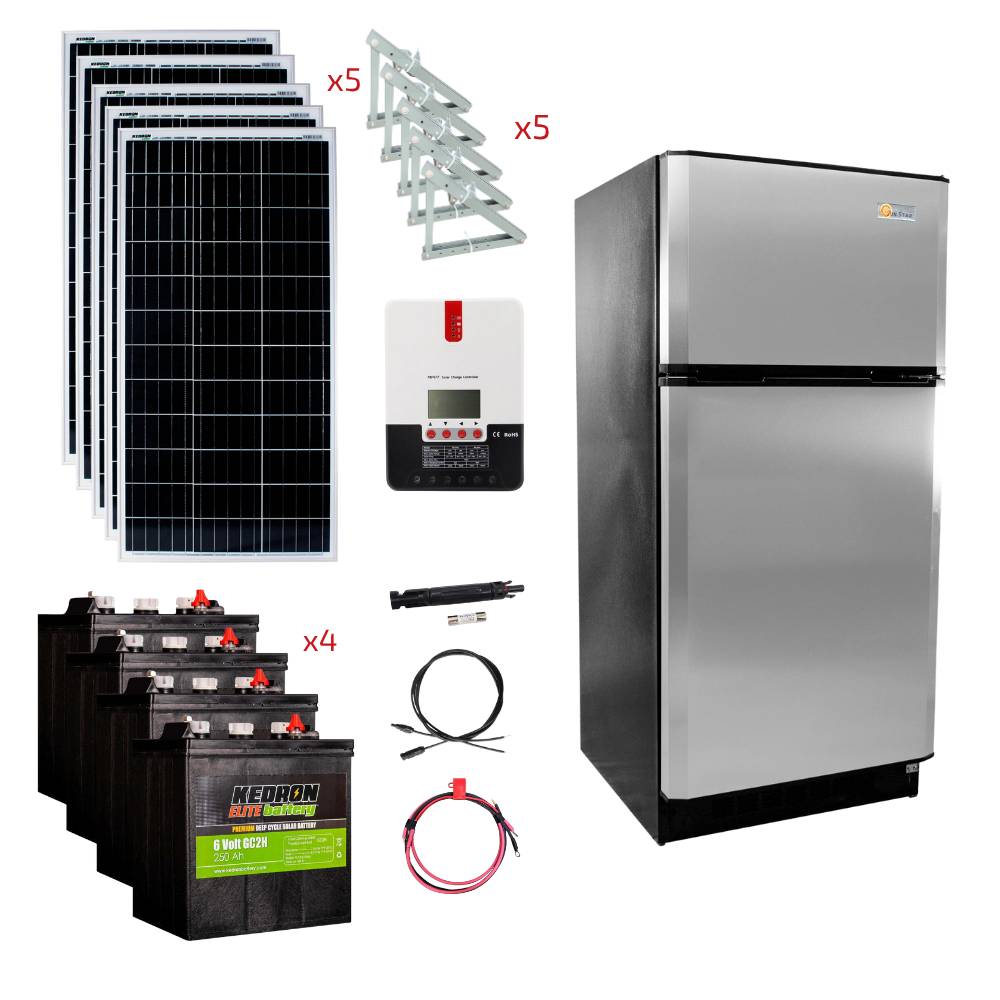SunStar 16 Cu/Ft Solar DC/AC Refrigerator Stand-Alone Solar Power System