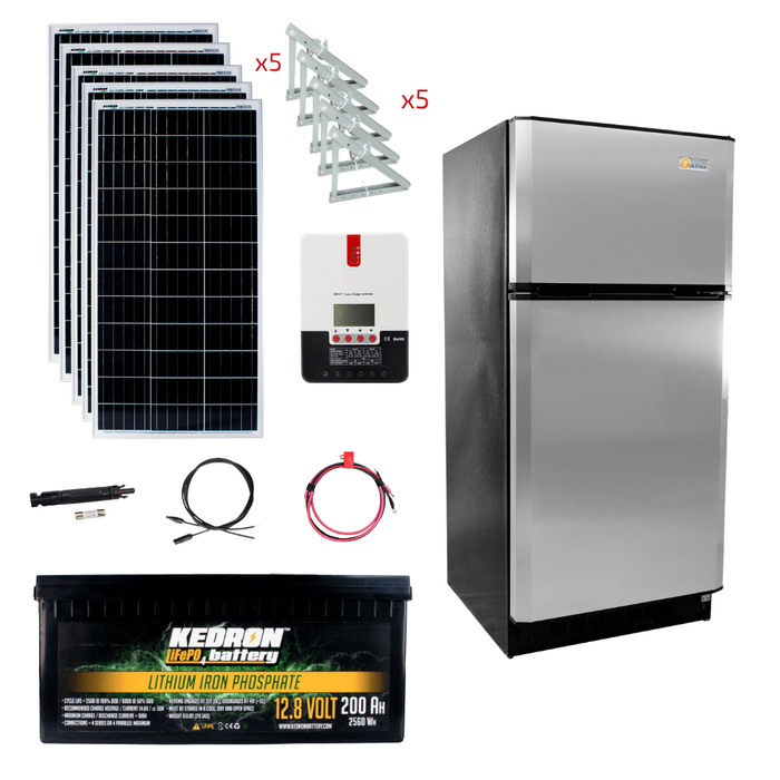 SunStar 16 Cu/Ft Solar DC/AC Refrigerator Stand-Alone Solar Power System