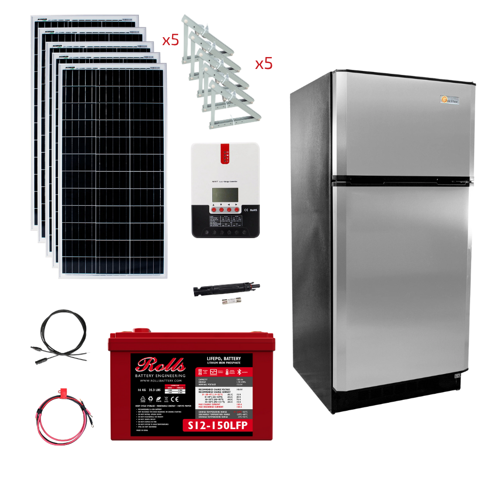 SunStar 16 Cu/Ft Solar DC/AC Refrigerator Stand-Alone Solar Power System