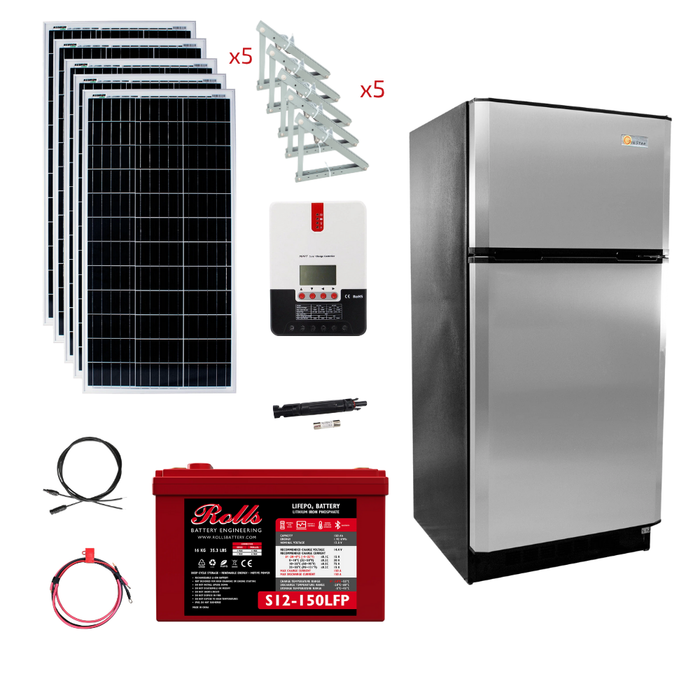 SunStar 16 Cu/Ft Solar DC/AC Refrigerator Stand-Alone Solar Power System