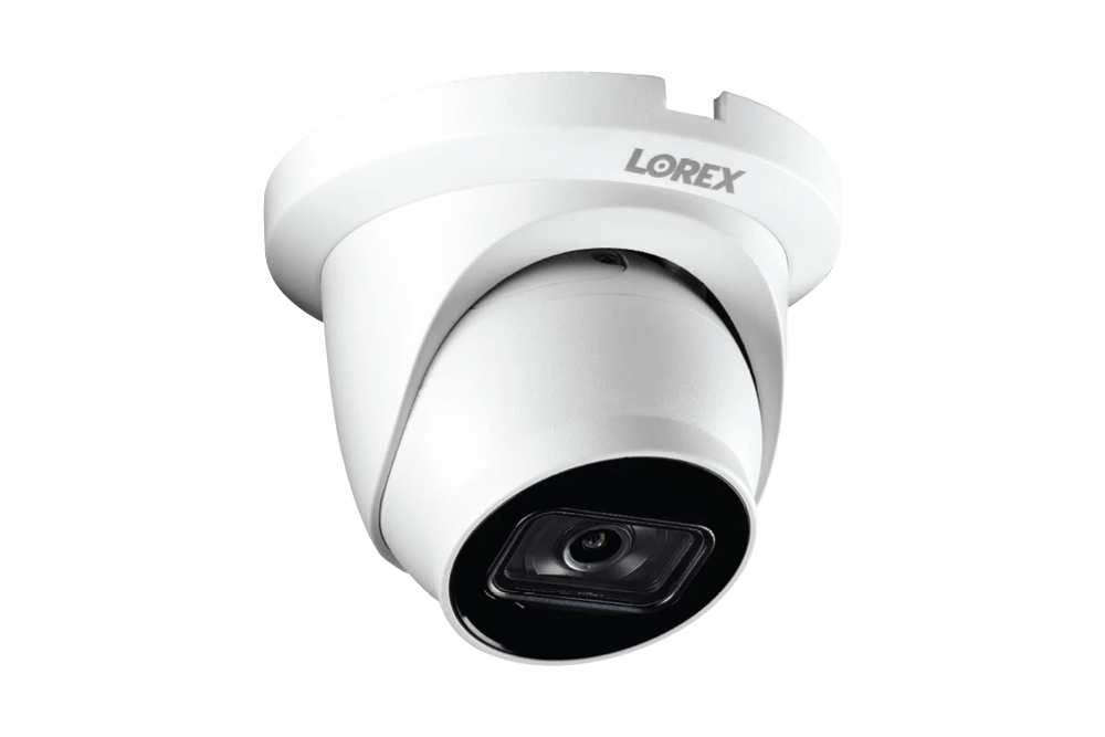 Lorex E842CD 4K IP Dome Camera in white for home and business security, available at Cabin Depot.