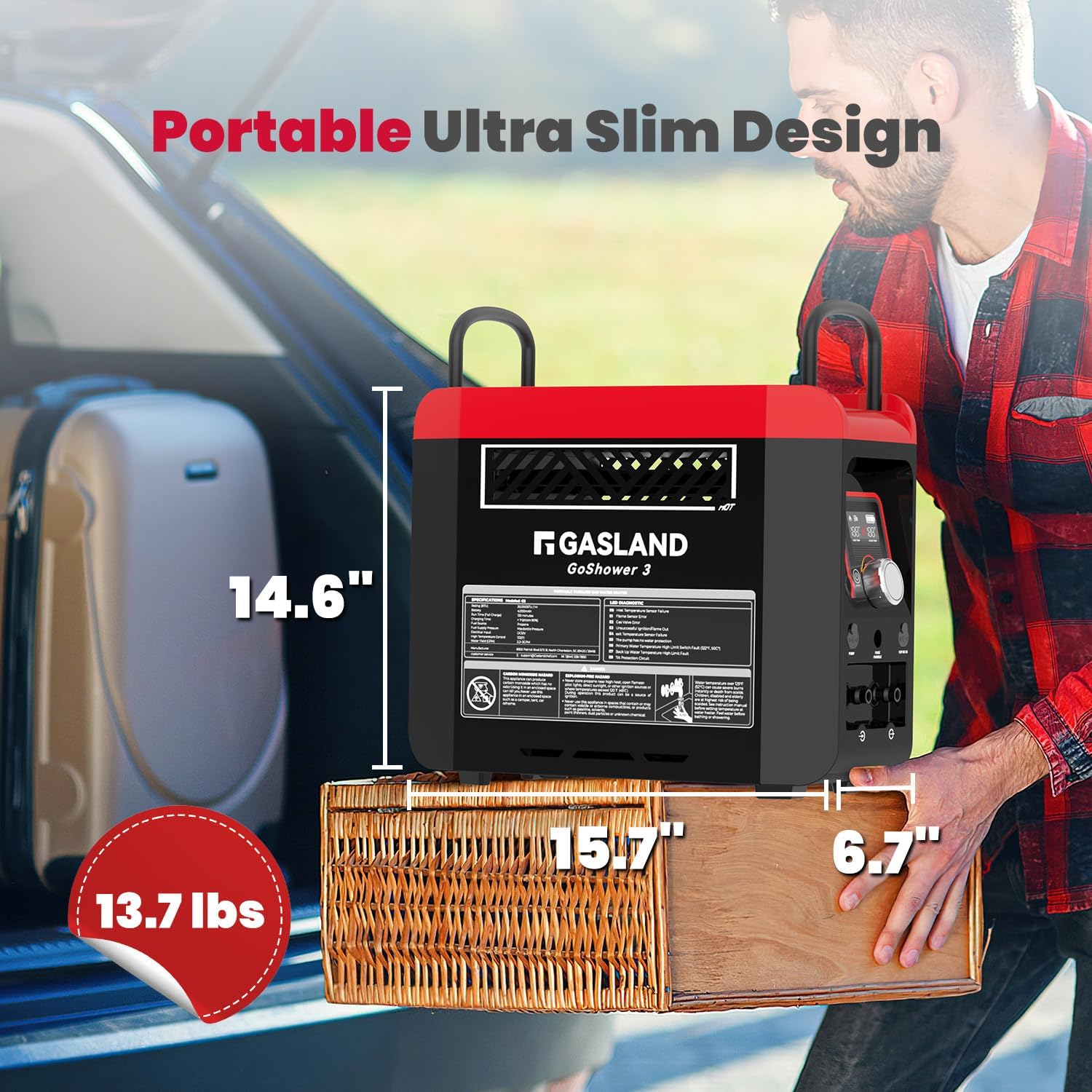 GaslandChef G3 Pro 20,000 BTU GoShower 3 Portable Hot Water Heater