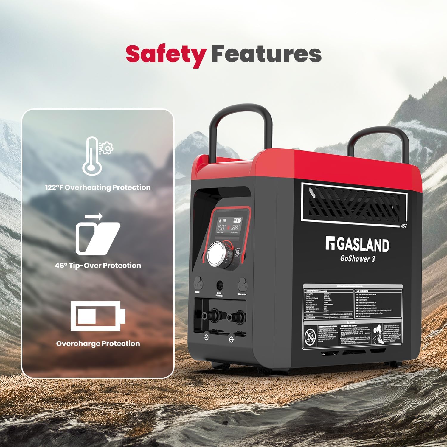 GaslandChef G3 Pro 20,000 BTU GoShower 3 Portable Hot Water Heater