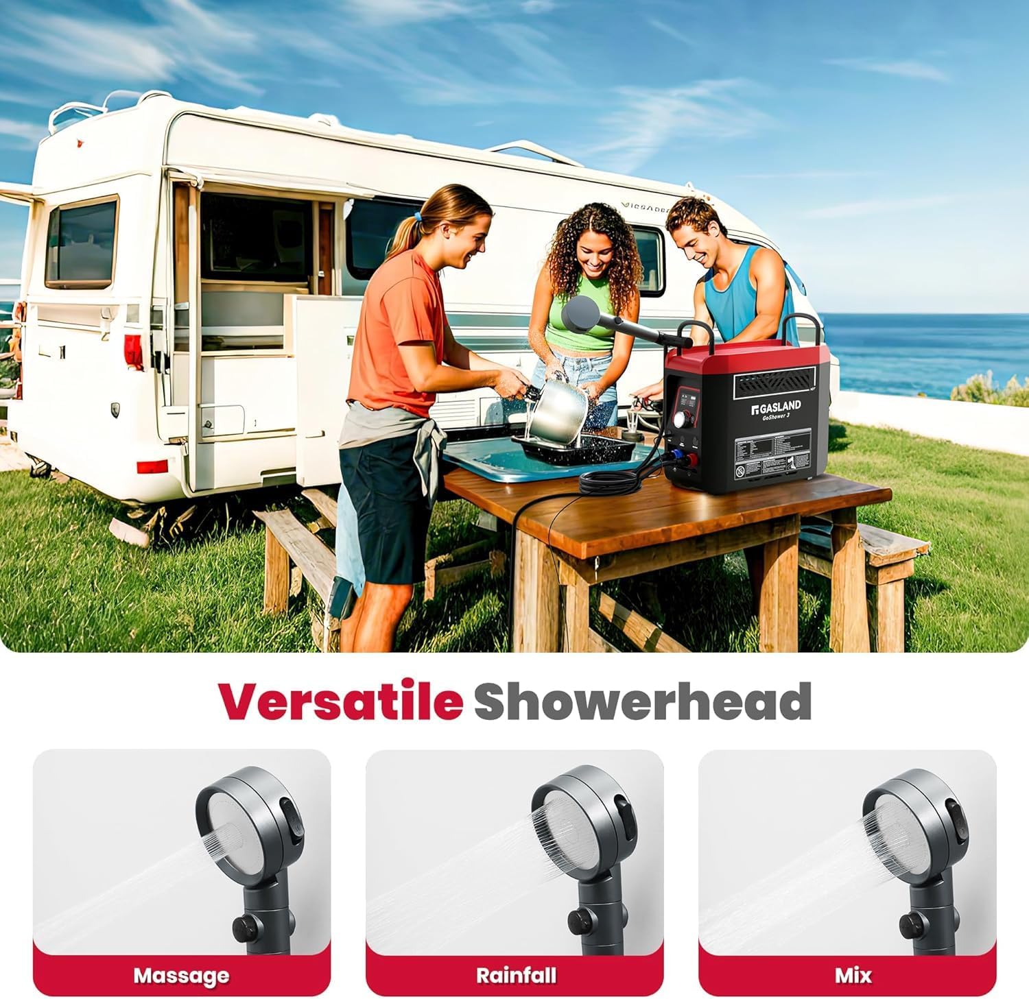 GaslandChef G3 Pro 20,000 BTU GoShower 3 Portable Hot Water Heater