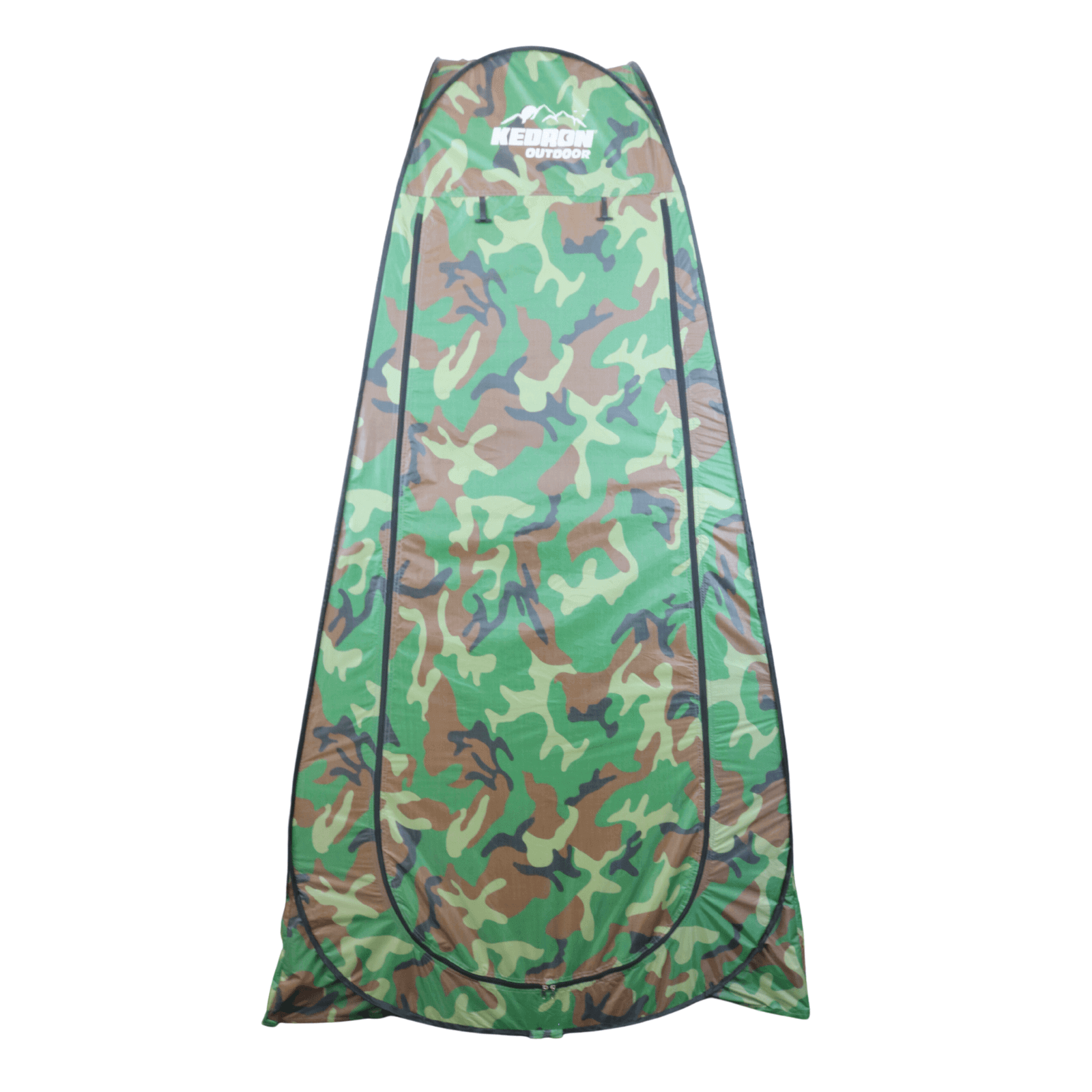 Kedron Outdoor pop up privacy shelter tent in camo design, lightweight, portable, sold by Cabin Depot. Ideal for camping and outdoor use.