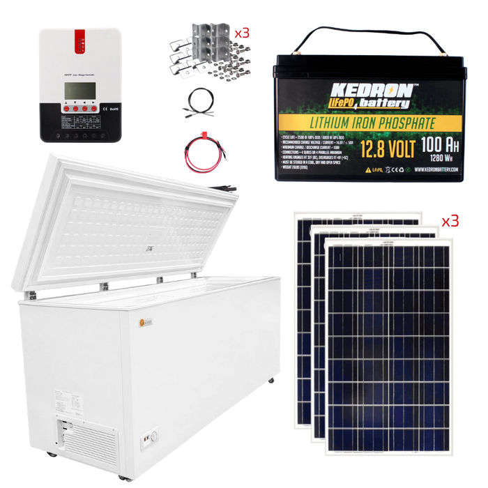 SunStar 21 Cu/Ft Solar/DC Chest Freezer Stand-Alone Solar Power System