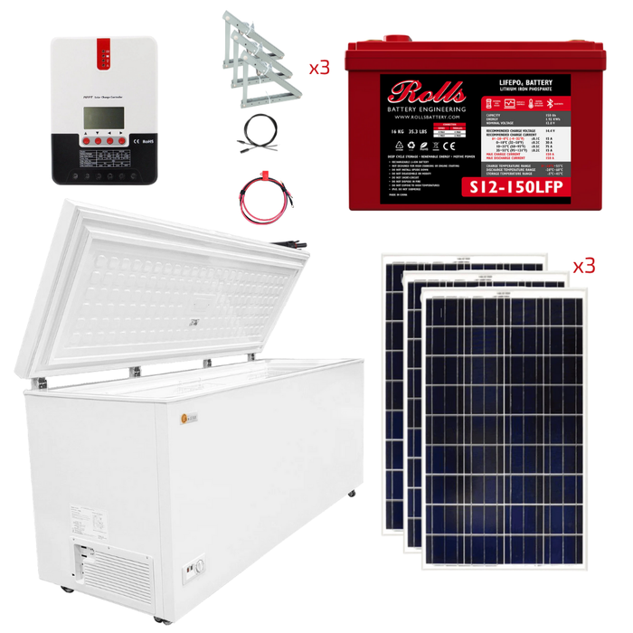 SunStar 21 Cu/Ft Solar/DC Chest Freezer Stand-Alone Solar Power System