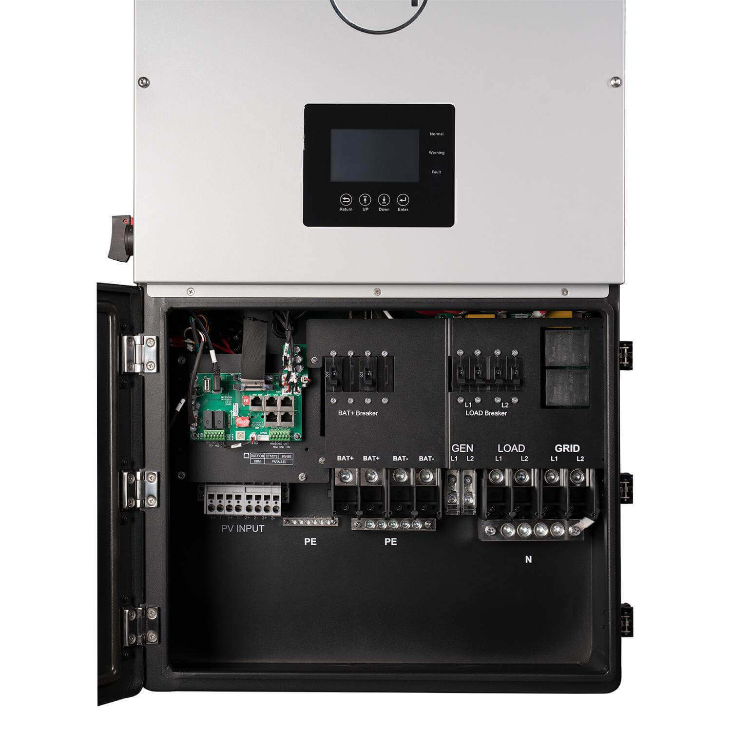 EG4 48V 18kPV-12LV Hybrid Split Phase Inverter interior view - ultimate power solution for solar projects at Cabin Depot