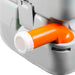 Close-up of Reliance Flush N Go Portable Toilet 4822 with orange spout, highlighting the sturdy design and features.