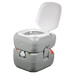 Reliance Flush N Go Portable Toilet 4822 with lid open, showcasing large capacity and modern design for convenient outdoor use.