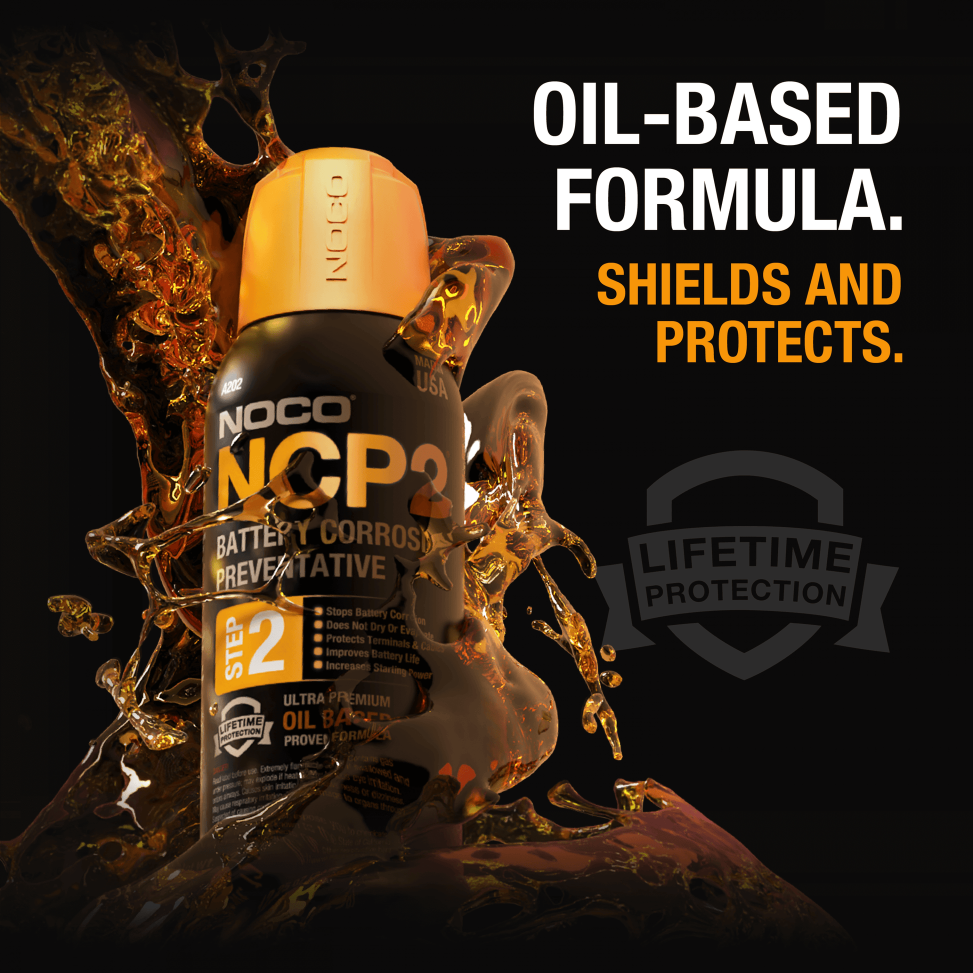 NOCO NCP2 12oz Battery Corrosion Preventative - Oil-based formula for lifetime protection, stops acid fumes. Available at Cabin Depot.