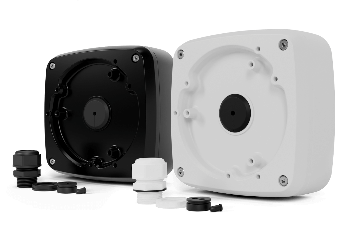 Mounting brackets for Lorex E896DD 4K Dome Security Camera, available at Cabin Depot. Black and white options with installation accessories.