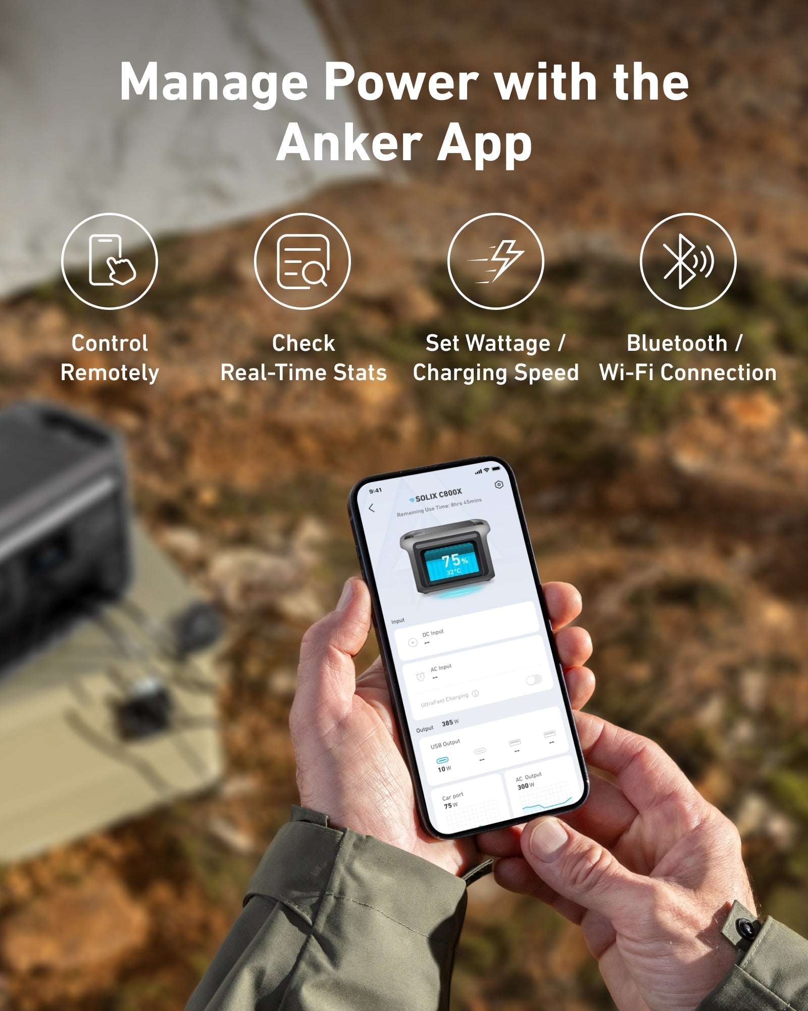 Anker SOLIX C800X Portable Power Station Anker App
