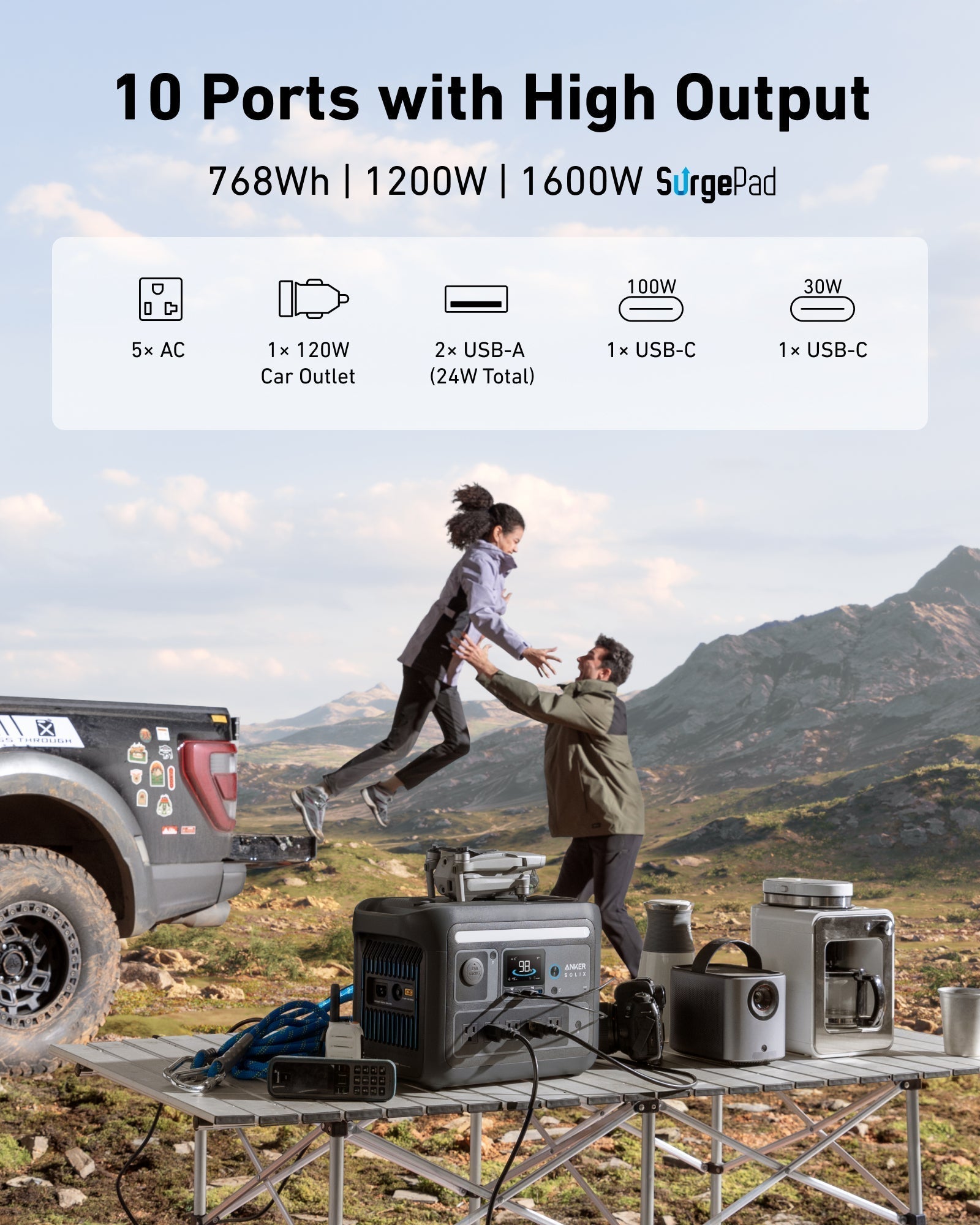 Anker SOLIX C800X Portable Power Station 10 Ports with High Output