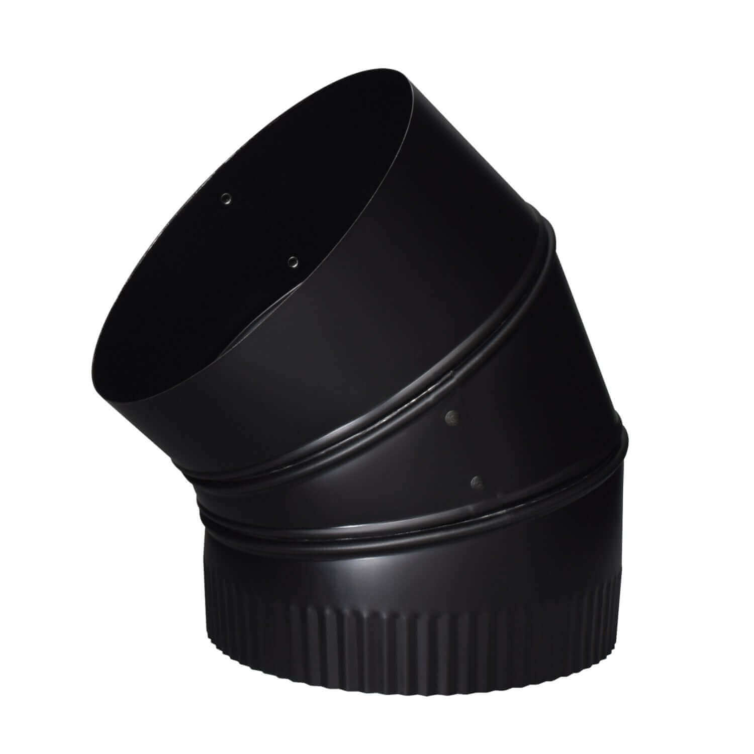 Imperial 6 inch 45 degree adjustable elbow black matte for flue pipes by Cabin Depot