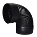 Imperial 6 inch 90-Degree Corrugated Elbow Black Matte for flue pipe connections at Cabin Depot