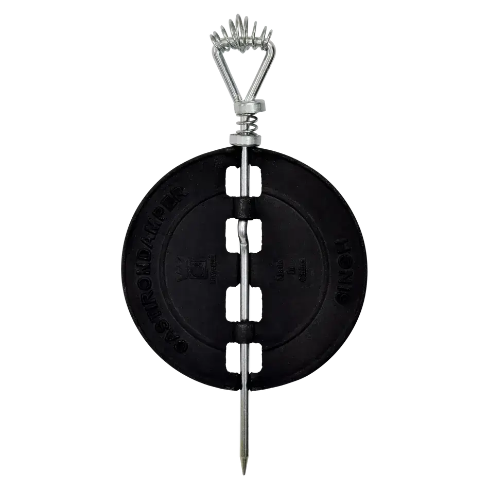 Imperial 6" Cast Iron Damper for regulating airflow, fits 6" flue pipes; available at Cabin Depot.