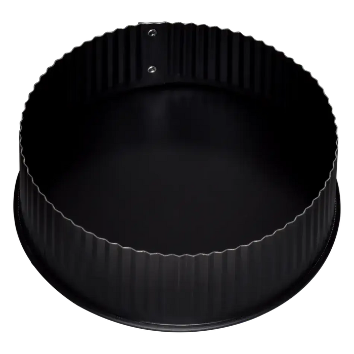 Black matte Imperial 6" crimped end cap for round flue pipe, used to close non-cramped ends.