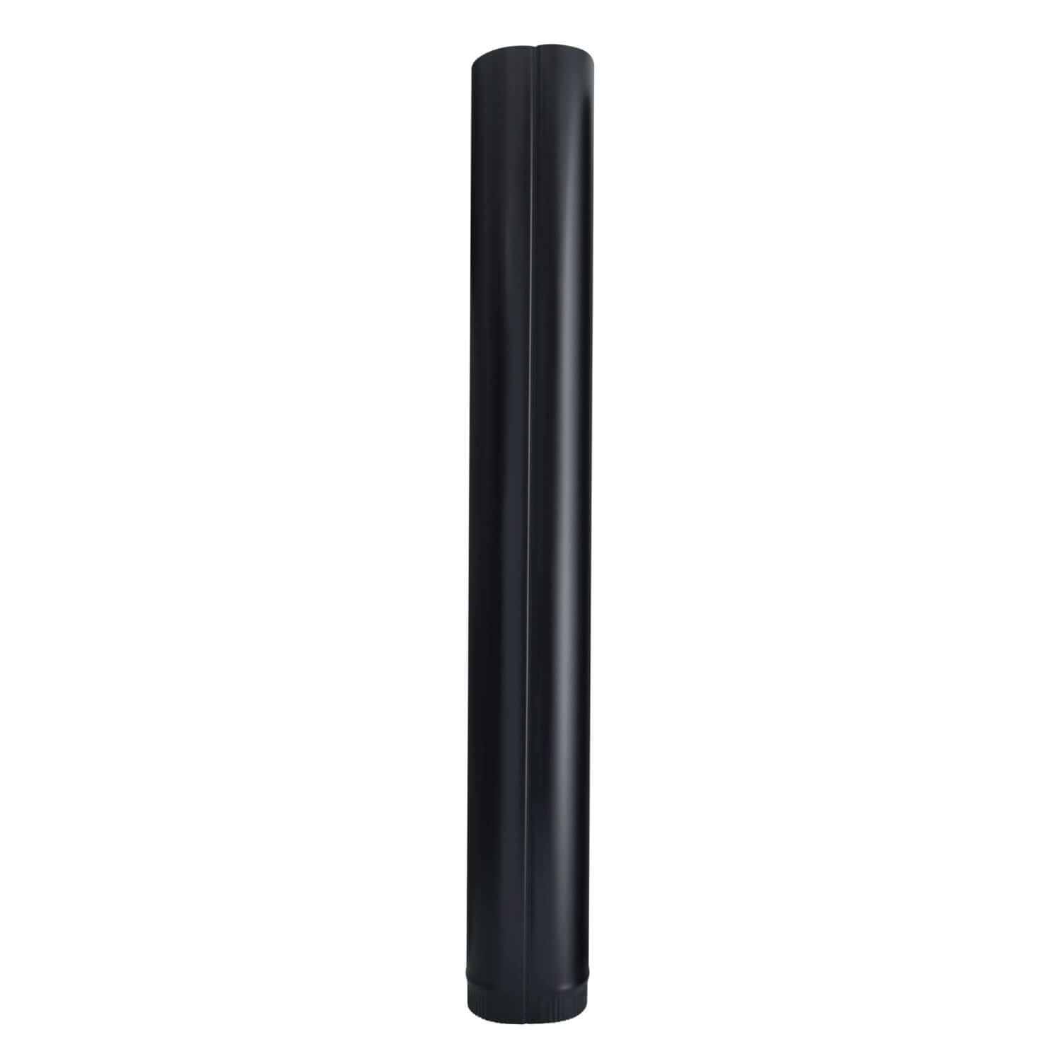 Imperial 6" x 48" black matte pipe for wood stove connection by Cabin Depot, featuring easy snap-lock system for chimney installation.