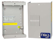MidNite Baby Box aluminum enclosure for 4 din rail breakers, available at Cabin Depot, optimized wiring space, ETL listed.