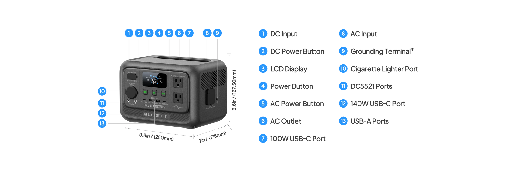 Bluetti Elite 30 268Wh Portable Power Station