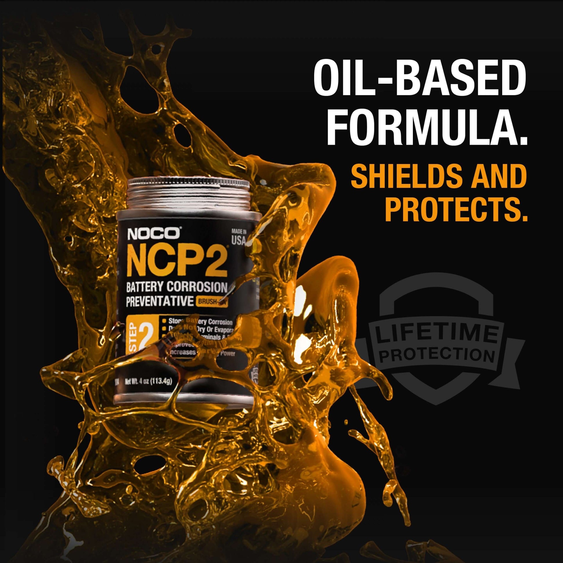 NOCO NCP2 Battery Corrosion Preventative Compound, oil-based formula, protects against corrosion. Available at Cabin Depot.