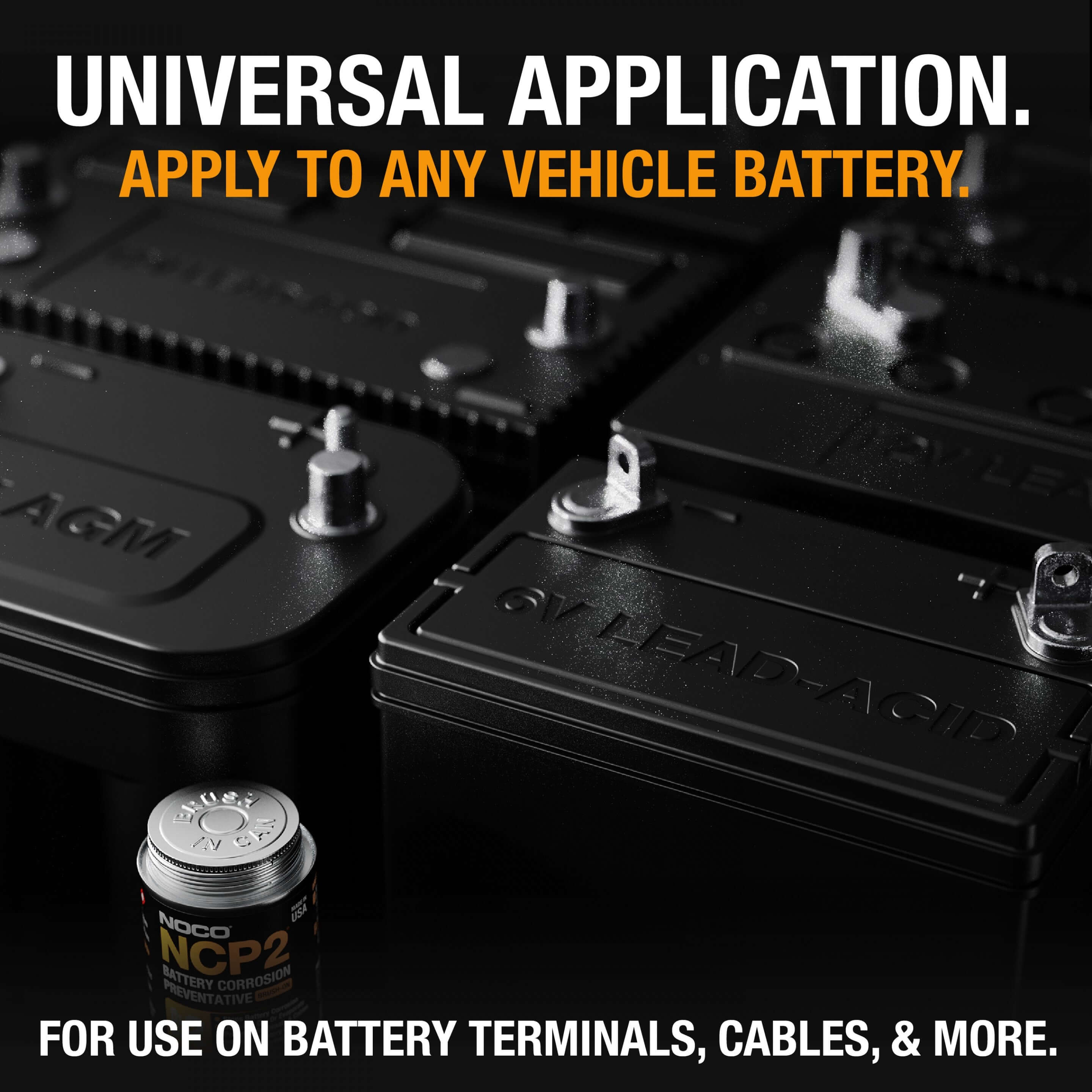 NOCO 4oz Brush-On Corrosion Compound, universal battery protection by Cabin Depot, prevents acid corrosion, extends battery life.