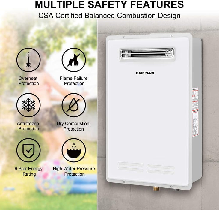 Calentador de agua sin tanque de exterior Camplux WA528 de 5,28 GPM