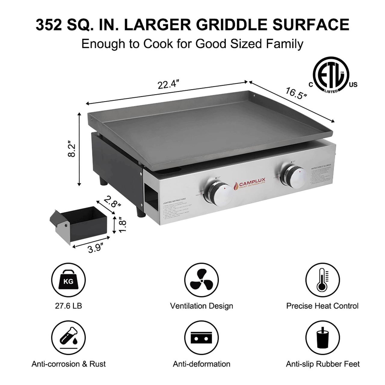 Camplux Portable Propane Griddle – by Camplux | Available at Cabin Depot