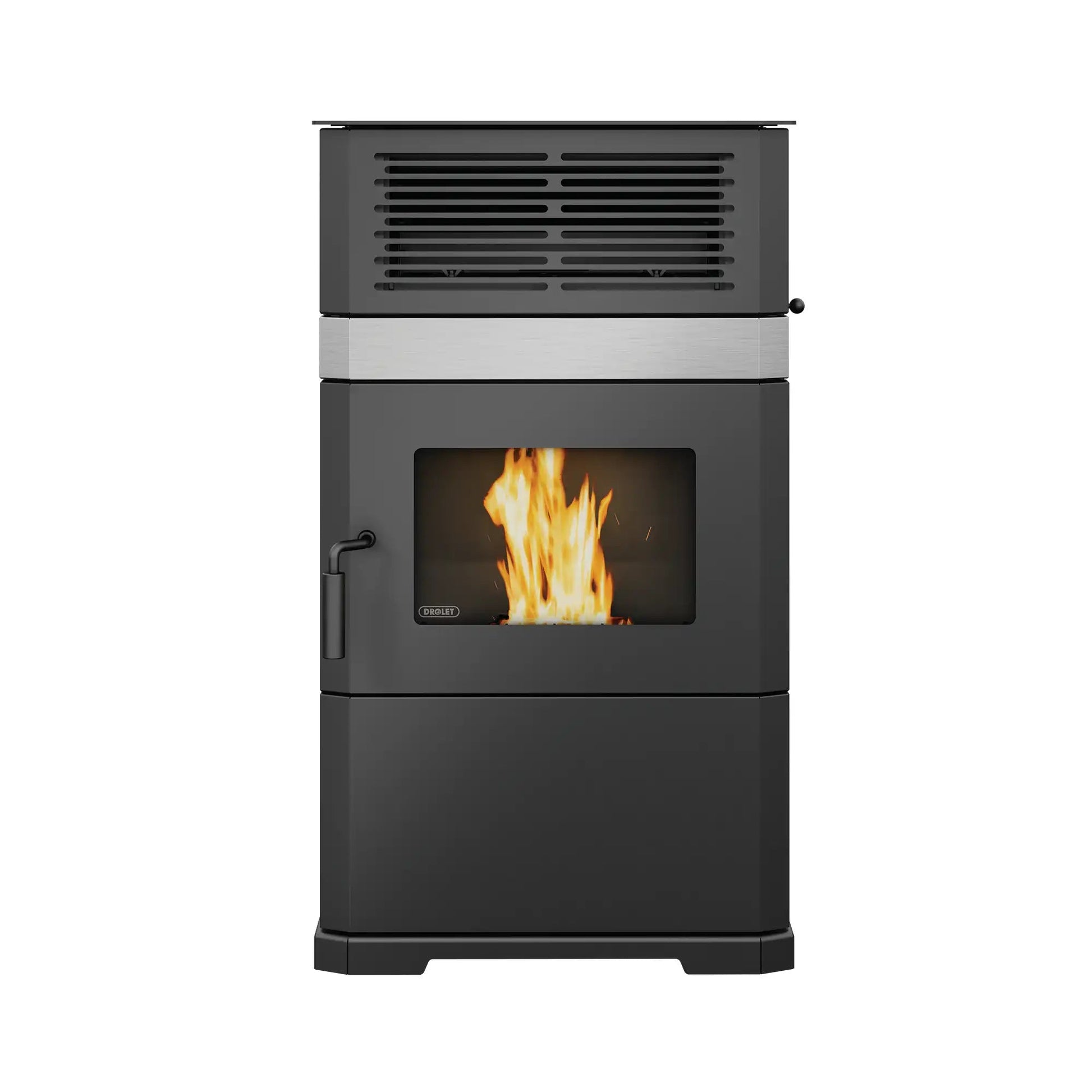 Drolet Eco-65R Pellet Stove from Cabin Depot, efficient heat up to 2,600 sq ft, 125 lb pellet capacity, 50,800 BTU/h, eco-friendly design.