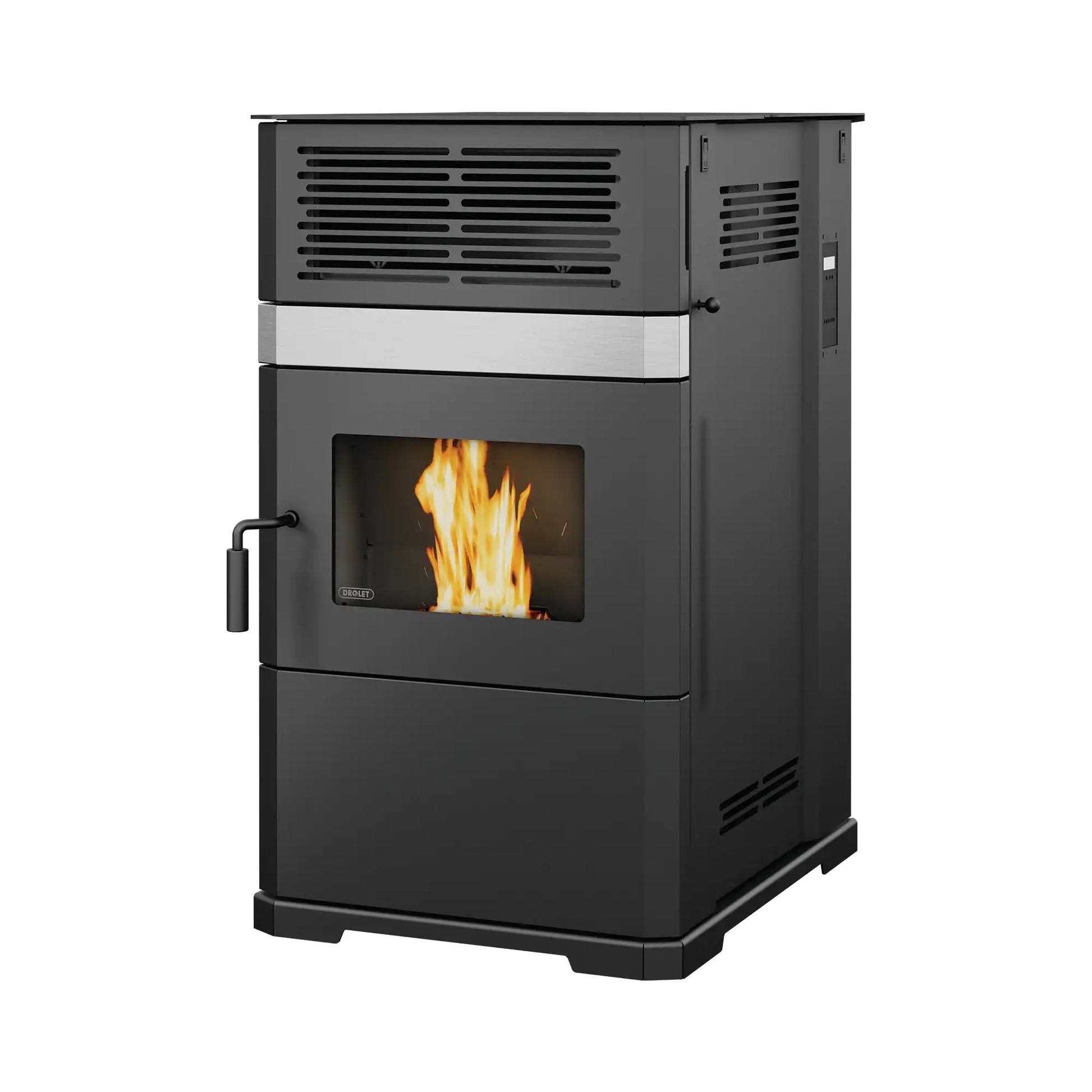 Drolet ECO-65R Pellet Stove with 50,800 BTU output, large 125 lb hopper at The Cabin Depot