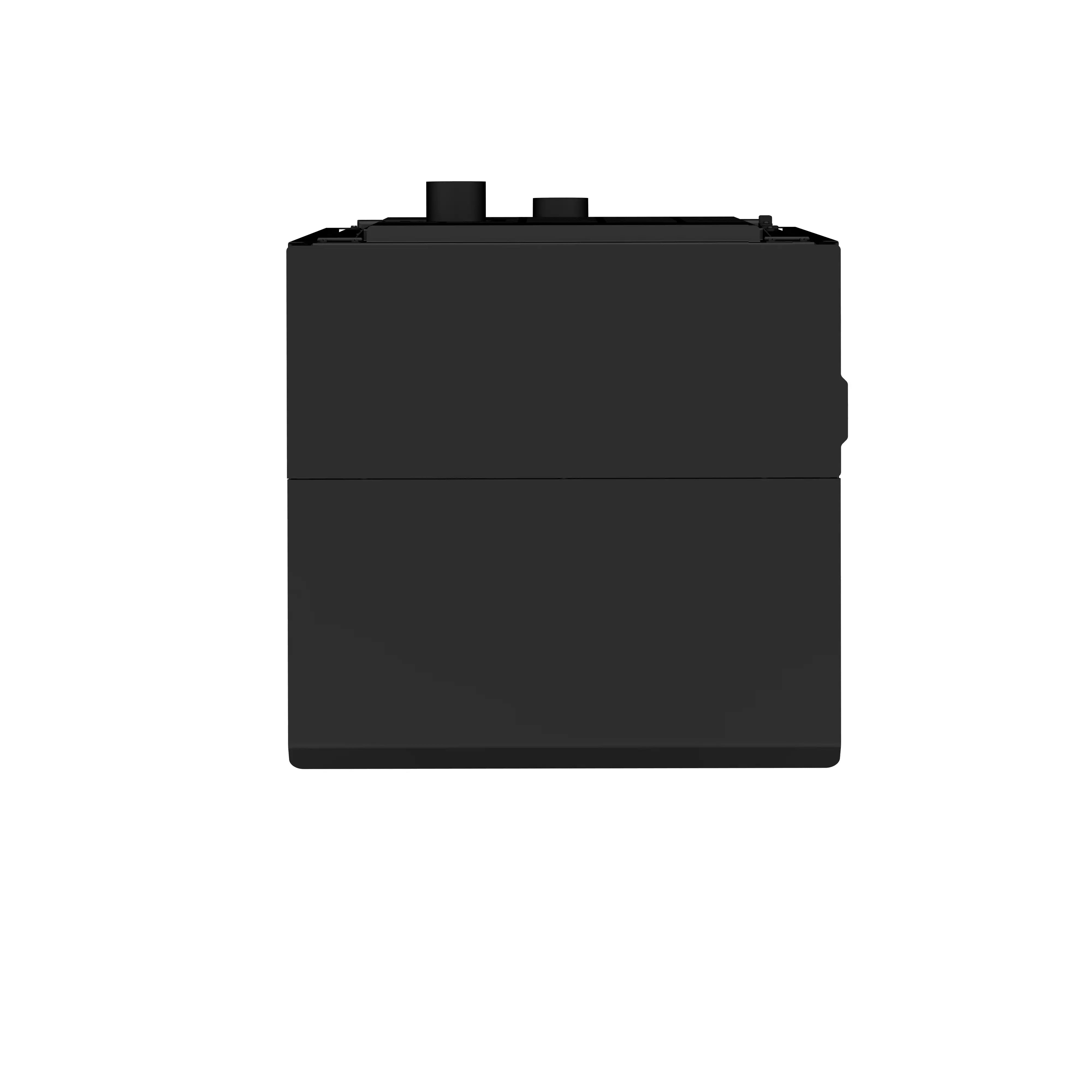 Side view of Drolet ECO-55 Pellet Stove available at Cabin Depot, offering efficient heating for areas up to 2,000 ft² with low emissions.