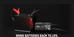 NOCO 25A Pro Battery Charger charging battery, GENIUSPRO25 for all battery types, available at Cabin Depot.