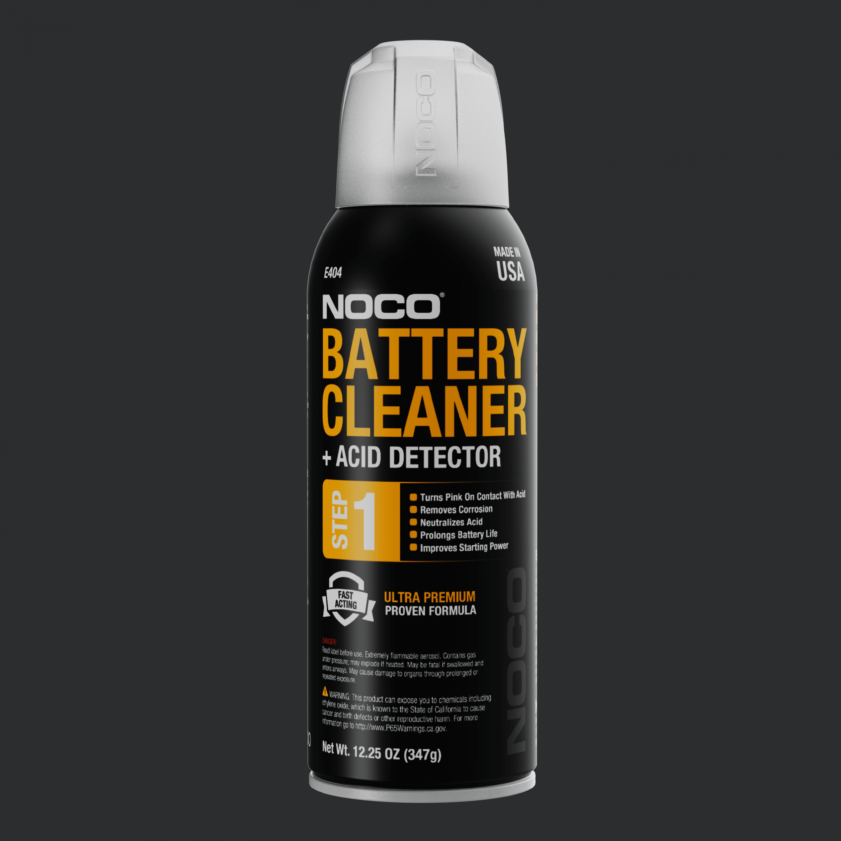 NOCO 14oz Battery Cleaner and Acid Detector from Cabin Depot with foaming agent to neutralize and clean battery corrosion.