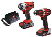 Einhell 18V Cordless 1/2" Drill 1/4" Impact Kit Bag