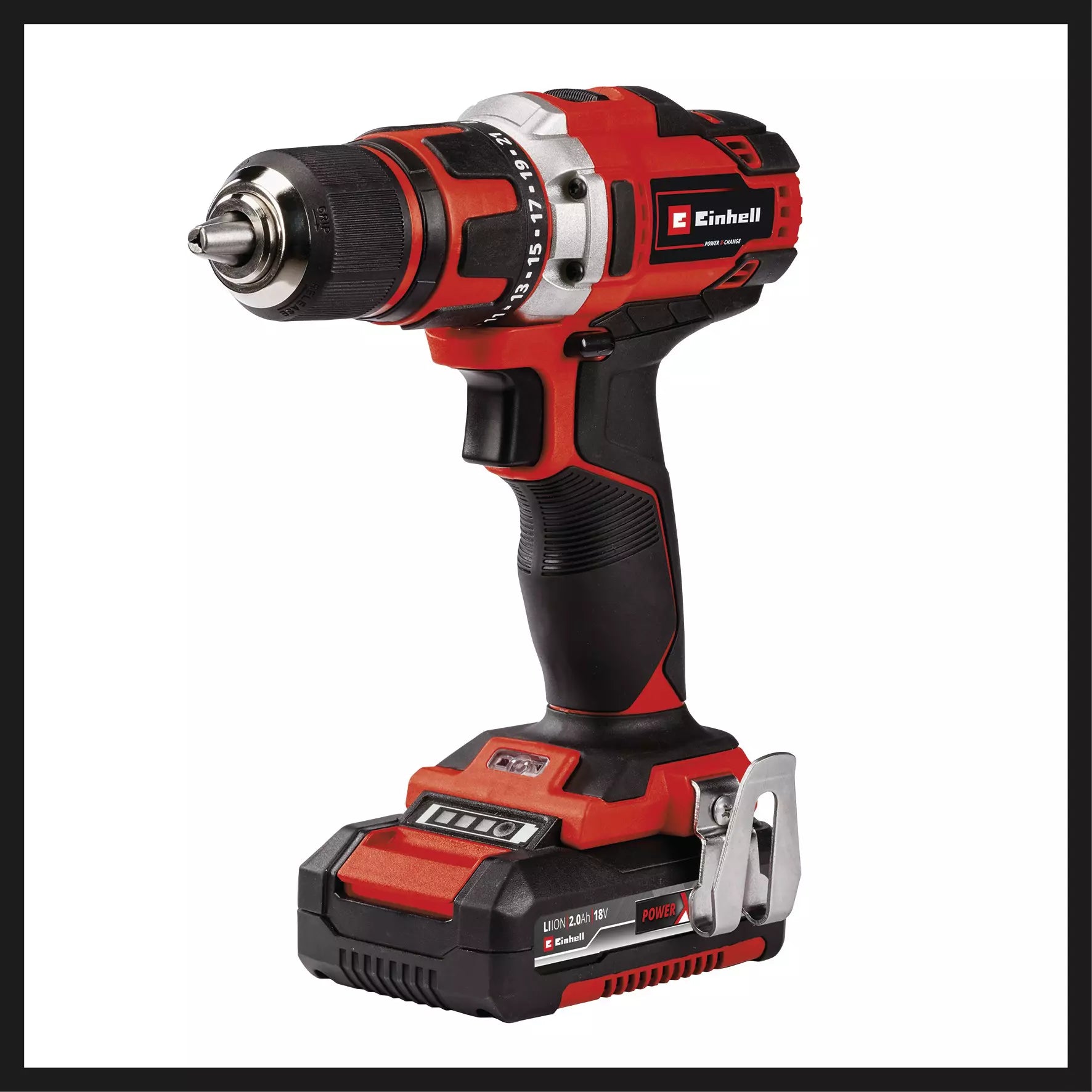 Einhell 18V Cordless 1/2" Drill 1/4" Impact Kit Bag