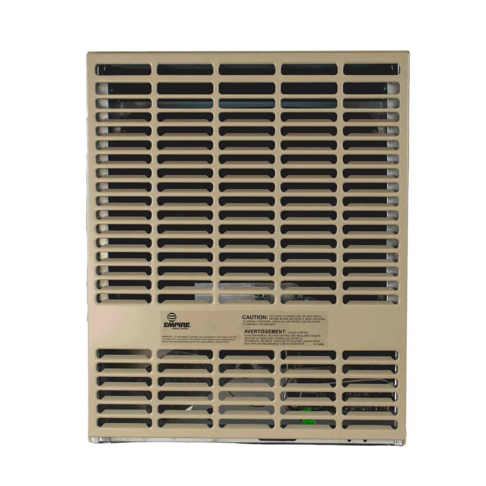Empire 15,000 BTU Direct Vent Propane Heater front view - CSA certified, USA made. Available at Cabin Depot.