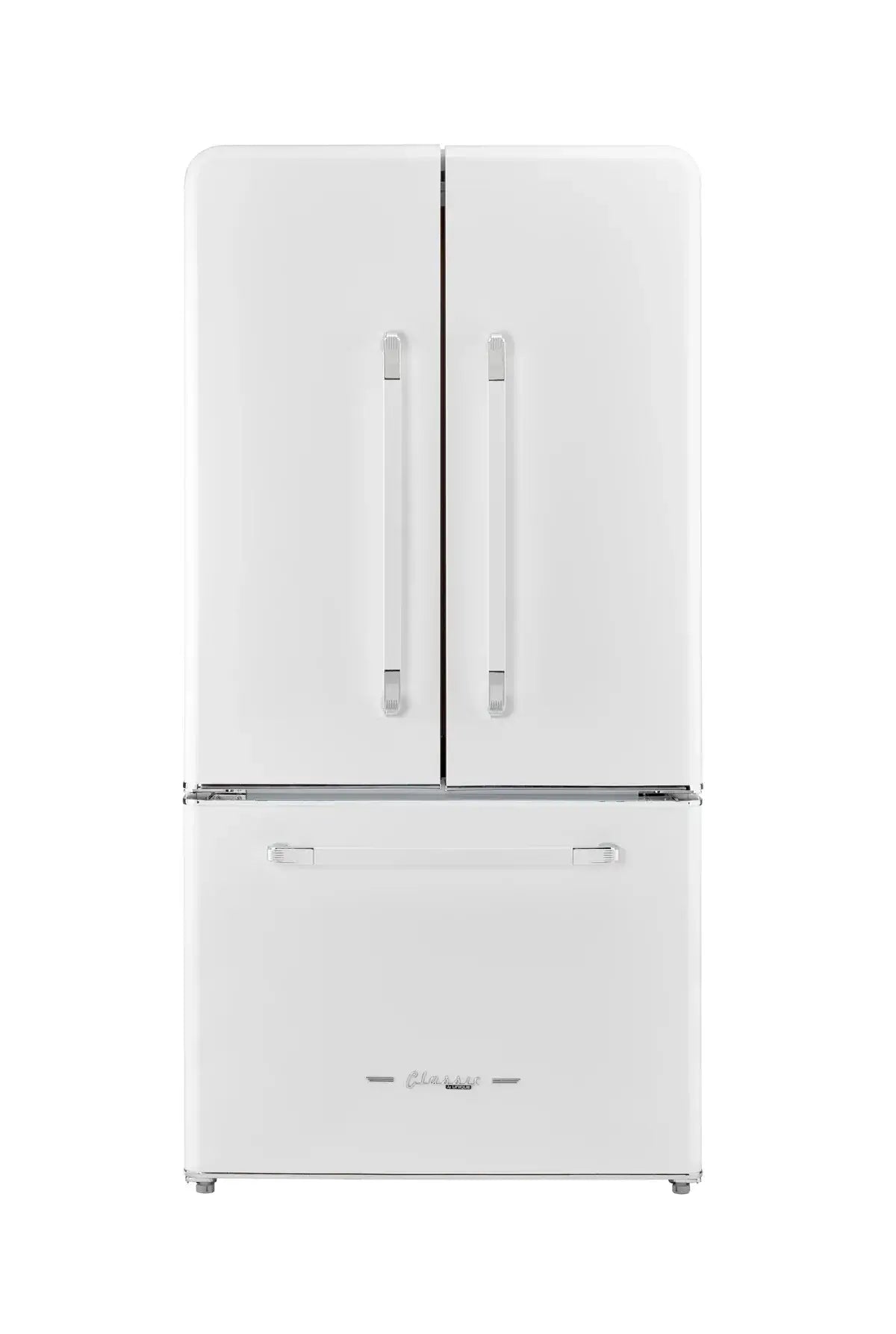 Unique 595L French Door Refrigerator, 21.4 cu.ft., energy-efficient, frost-free. Available at Cabin Depot for easy home storage.