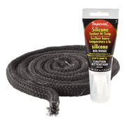 Imperial 5/8" Fiberglass Gasket Kit in black with adhesive, enhances stove efficiency. Available at Cabin Depot.