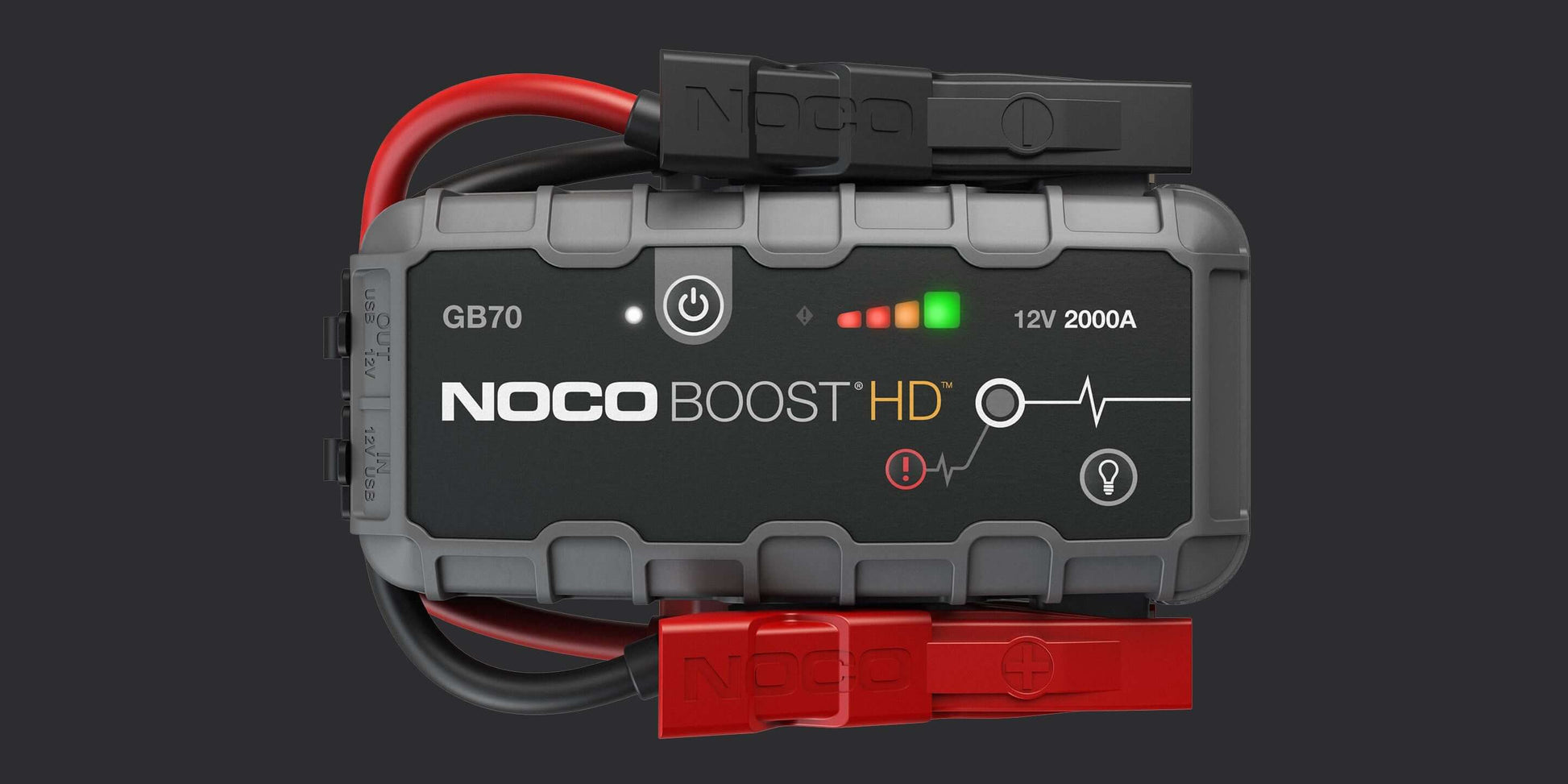 NOCO 12V 2,000A Boost Jump Starter GB70 with spark-proof safety, available at Cabin Depot.