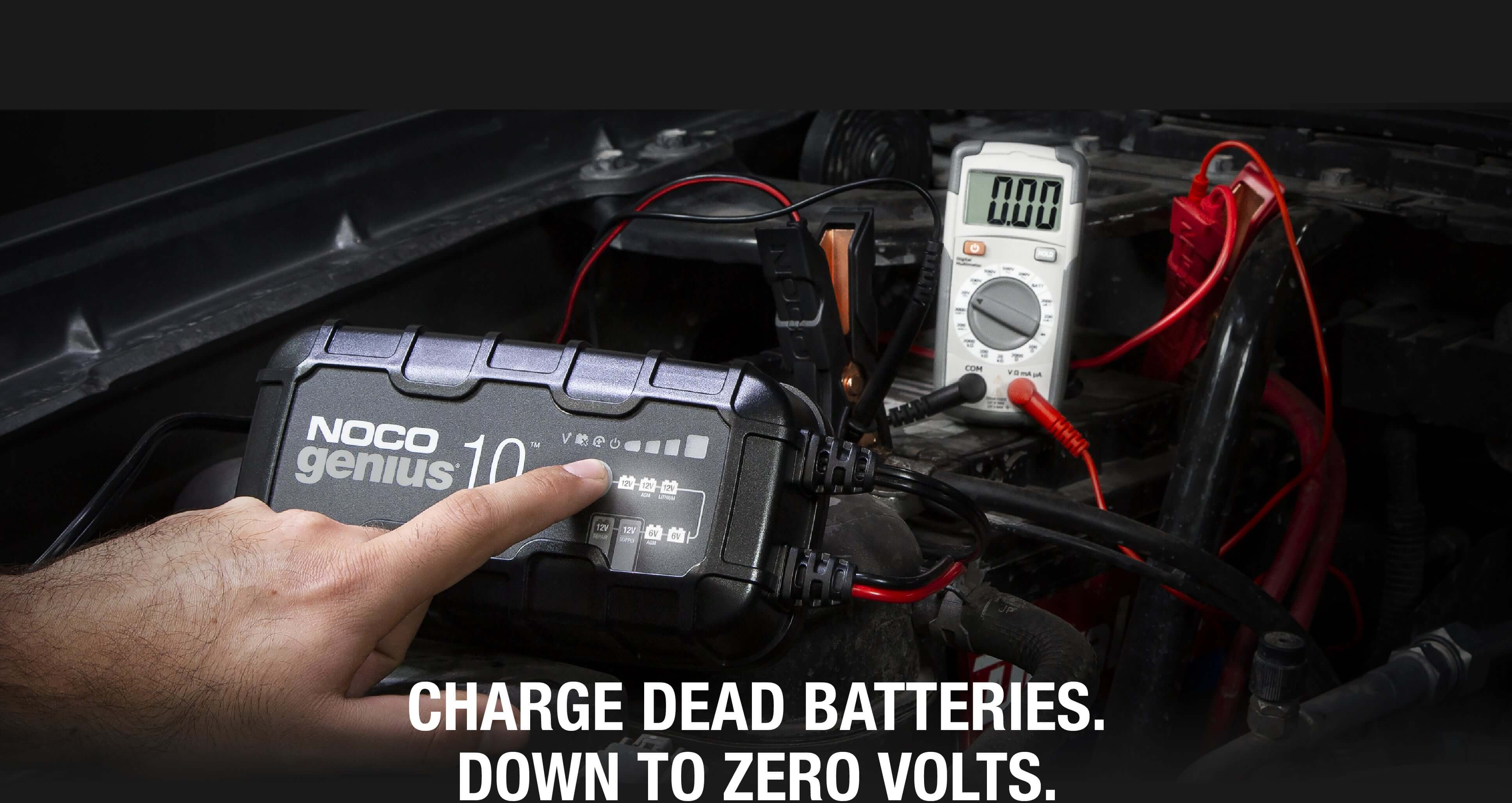 NOCO GENIUS10 10A Battery Charger in Use - Automotive Battery Charging by Cabin Depot