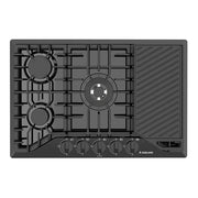 GaslandChef Table de cuisson à gaz 30" à 5 brûleurs avec gril - émail noir