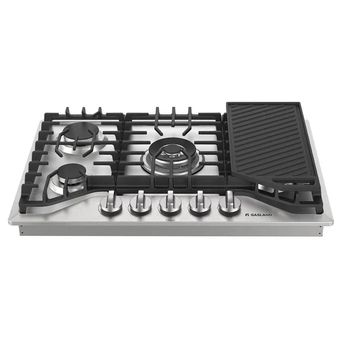 Gaslandchef 30" 5 Burner Gas Cooktop With Griddle - Stainless Steel