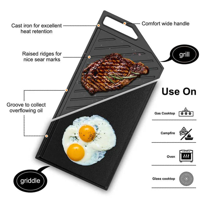 Gaslandchef 30" 5 Burner Gas Cooktop With Griddle - Stainless Steel